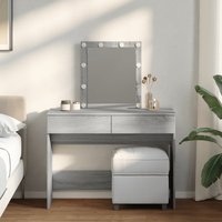 Berkfield Home Dressing Table with LED Grey Sonoma 100x40x130 cm | Size: 100 x 40 x 130 cm