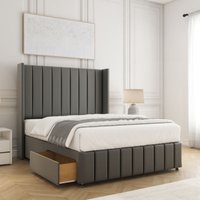 Zoe Divan Bed Plush Velvet 54"Headboard 2 Drawers Footend No Mattress King