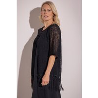 Klass. Women's Tassel Trim Lace & Crochet Cover Up - Black