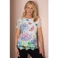 Garden Print Crochet Top
