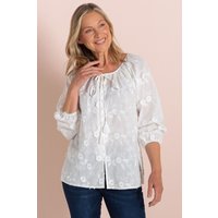 Floral Applique Cotton Blouse