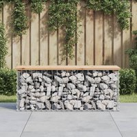 Berkfield Home Garden Bench Gabion Design 103x31.5x42 cm Solid Wood Pine in Brown