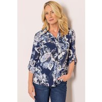 Anna Rose Women's Shimmer Print Blouse in Navy | Size: Large