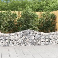 Berkfield Home Arched Gabion Baskets 2 pcs 200x30x60/80 cm Galvanised Iron in Silver