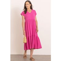 Klass. Women's Textured Cotton Midi Dress - Pink