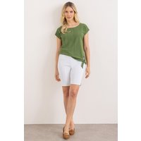 Klass. Women's Embellished Pull On Shorts in White | Size: 20