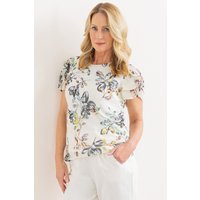 Bias Cut Botanical Print Top