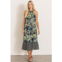 Klass. Women's Botanical Cotton Midi Dress - Navy