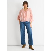 Long Sleeeves Tie Detail Ruffle Blouse