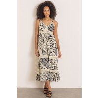 Klass. Printed Strappy Cotton Midaxi Dress