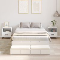 Berkfield Home Storage Bed Frame White Engineered wood 120 x 190 cm