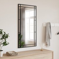 Berkfield Home Wall Mirror Black 50x100 cm Rectangle Iron