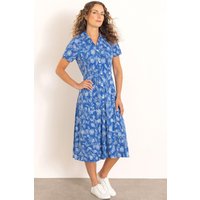 Textured Printed Jersey Shirt Dress