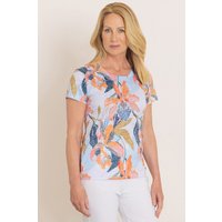 Embellished Floral Print Top