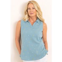 Embroidered Spot Cotton Top