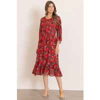 Klass. Women's Floral Print Pleated Midi Dress