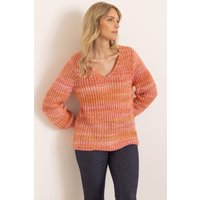 Klass. Women's Space Dye Chunky Shimmer Knit Top in Orange | Size: Medium