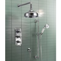 Chrome 3 Dial 2 Way Traditional Rail Handset & Shower Head Set