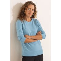 Anna Rose Embellished Floral Knitted Jumper - Light Blue