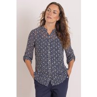 Anna Rose Women's Printed Shimmer Blouse Navy