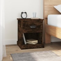 Berkfield Home Bedside Cabinets 2 pcs Smoked Oak 39x39x47.5 cm Engineered Wood in Brown