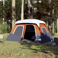 Family Tent LED 6 Person Light Grey & Orange Quick Release