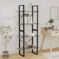 Berkfield Home 4-Tier Book Cabinet Grey Sonoma 60x30x140 cm Engineered Wood | Size: 60 x 30 x 140 cm