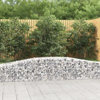 Berkfield Home Arched Gabion Baskets 9 pcs 400x50x40/60 cm Galvanised Iron in Silver