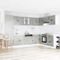 Berkfield Home Sink Base Cabinet "Porto" with Sink Concrete Grey 80x46x84, 5 cm Engineered Wood