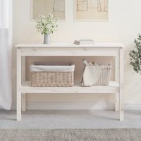 Berkfield Home Console Table White 110x40x75 cm Solid Wood Pine | Size: 110 x 40 x 75 cm