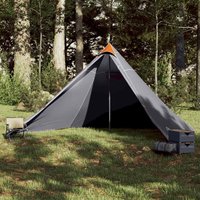 Berkfield Home Family Tent Tipi 7-Person Grey & Orange Waterproof