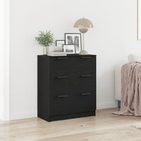 Berkfield Home Black Oak Sideboard 60x30x70 cm Manufactured Wood | Size: 60 x 30 x 70 cm