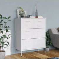 Berkfield Home Drawer Cabinet White 80x35x101.5 cm Steel