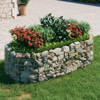 Berkfield Home Gabion Raised Bed Galvanised Iron 200x100x50 cm in Silver | Size: 200 x 100 x 50 cm