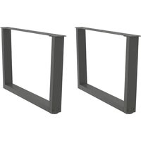 Berkfield Home Dining Table Legs V-Shape 2 pcs Anthracite 70x(42-43.3) cm Steel in Black