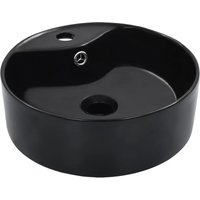 Berkfield Home Wash Basin with Overflow 36x13 cm Ceramic Black