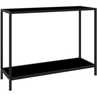 Berkfield Home Console Table Black 100x35x75 cm Tempered Glass | Size: 100 x 35 x 75 cm
