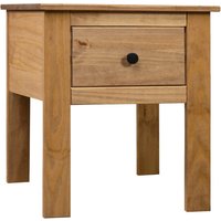 Berkfield Home Bedside Cabinet 46x40x57 cm Pine Panama Range in Brown | Size: 46 x 40 x 57 cm