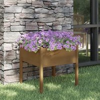 Berkfield Home Garden Planter Honey Brown 70x70x70 cm Solid Pinewood | Size: 70 x 70 x 70 cm