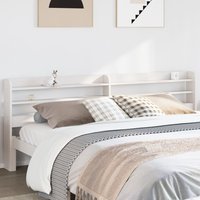 Berkfield Home Headboard with Shelves White 200 cm Solid Wood Pine