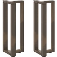 Berkfield Home Console Table Legs T-Shaped 2 pcs Natural Steel 25x28x(72-73) cm Steel in Black