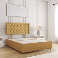 Nova Plush Velvet Divan Bed 24"Headboard & No Mattress No Drawers Single