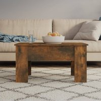 Berkfield Home Coffee Table Smoked Oak 79x49x41 cm Engineered Wood in Brown | Size: 79 x 49 x 41 cm