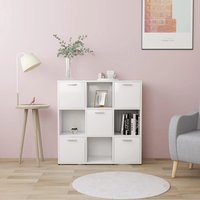 Berkfield Home Book Cabinet White 90x30x90 cm Engineered Wood | Size: 90 x 30 x 90 cm