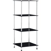 Berkfield Home 4-Tier Shelf Black 40x40x100 cm Tempered Glass | Size: 40 x 40 x 100 cm