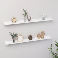 Berkfield Home Wall Shelves 2 pcs White 100x9x3 cm | Size: 100 x 9 x 3 cm