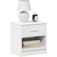 Berkfield Home Bedside Cabinets 2 pcs with Drawer White 39x28x41 cm in Black | Size: 39 x 28 x 41 cm