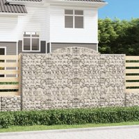Berkfield Home Arched Gabion Baskets 5 pcs 300x50x180/200 cm Galvanised Iron in Silver