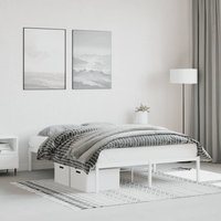 Berkfield Home Metal Bed Frame without Mattress White 140x200cm | Size: 140x200 cm