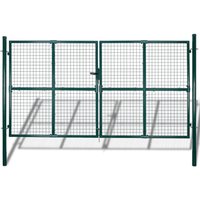 Berkfield Home Garden Mesh Gate Fence Door Wall Grille 289 x 175 cm in Green